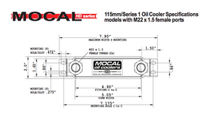 Mocal Heavy Duty Oil Cooler - 115mm Width